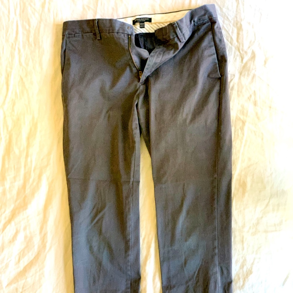 Gray chino pants from Banana Republic